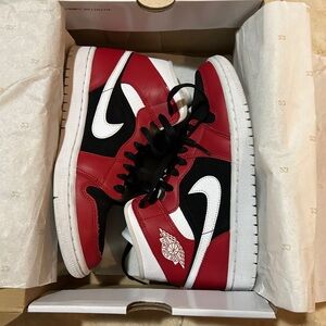 Air Jordan red, white & black mid
